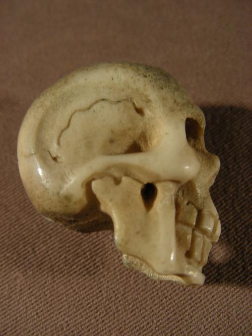 Antique Memento Mori Carved Skull.