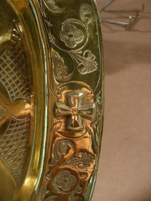 Altar cruet crystal glass .Gilding Brass.19 thC