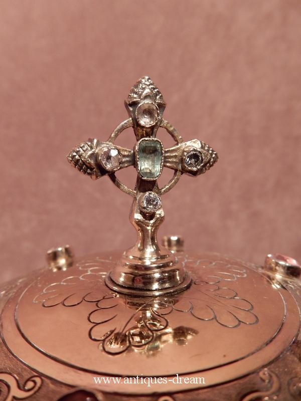 Ciborium sterling silver with stones semie precious of AUVERGNE