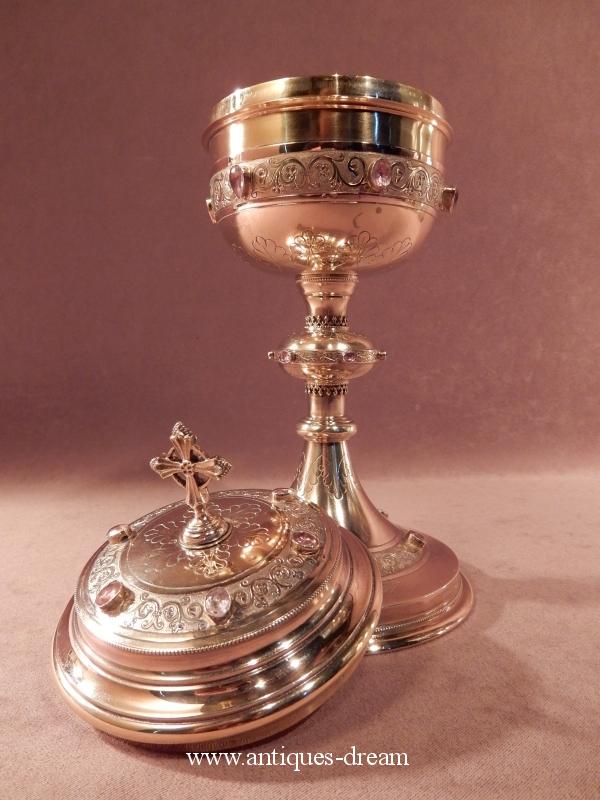 Ciborium sterling silver with stones semie precious of AUVERGNE