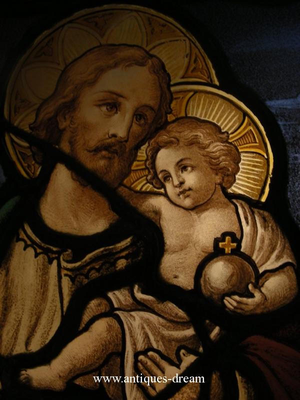 Stained Glass Window Saint Joseph et l'enfant Jésus