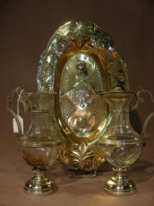 Altar cruet crystal glass .Gilding Brass.19 thC