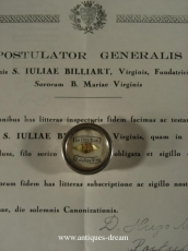 Relic. St Juliae Billiart.With Authentique Document.