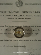 Relic. St Juliae Billiart.With Authentique Document.